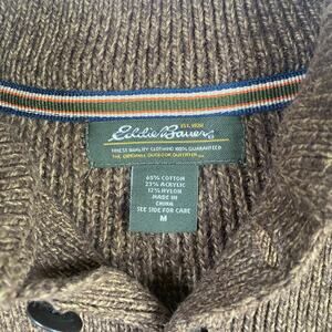 EDDIE BAUER Mens Medium Brown Pullover Chunky Sweater